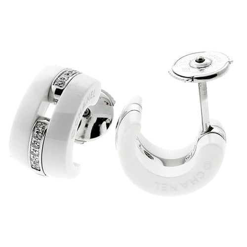 Boucles d'oreilles Boucles d'oreilles Chanel Ultra Diamants Céramique blanche 58 Facettes 21-852