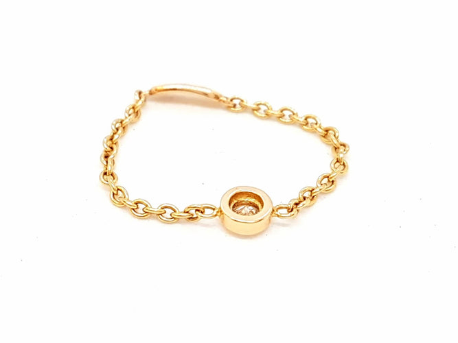 Bague 54 Bague Chaînette Or rose Diamant 58 Facettes 578666RV