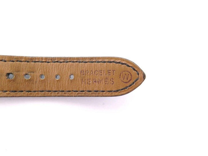 Montre montre HERMES medor 23 mm quartz en plaque or et cuir noir en 58 Facettes 243860