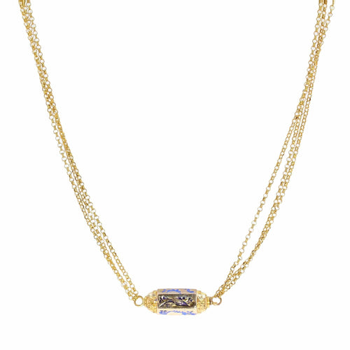 Collier Collier ancien en or et fermoir émaillé 58 Facettes 13-048
