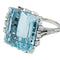 Bague 51 Bague Aigue Marine, or blanc et diamants. 58 Facettes 31463