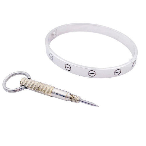 Bracelet Bracelet Cartier, "Love", en or blanc. 58 Facettes 33129