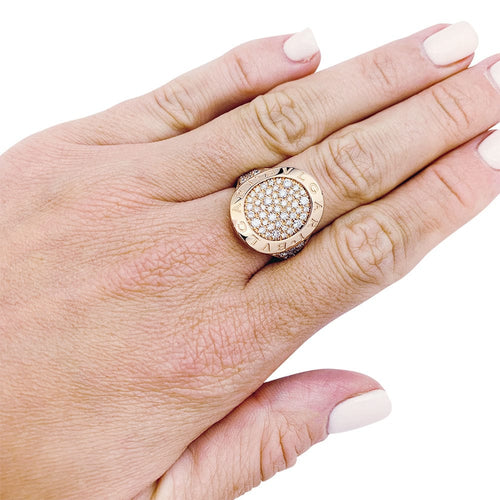 Bague 52 Bague en or rose Bulgari modèle "Bulgari Bulgari", diamants. 58 Facettes 31074