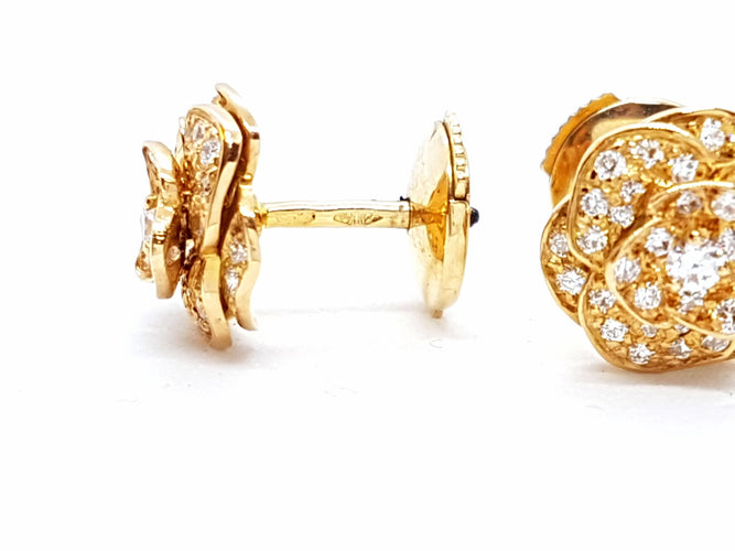 Boucles d'oreilles Boucles d'oreilles Fleur Or rose Diamant 58 Facettes 578707RV