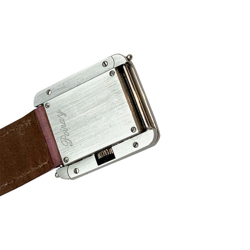 Montre Montre "Ma Première" Poiray, acier et diamants sur cuir. 58 Facettes 30623