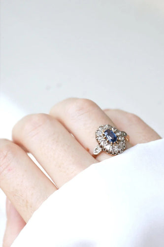 Bague 60 Bague Marguerite Saphir entourage Diamants 58 Facettes