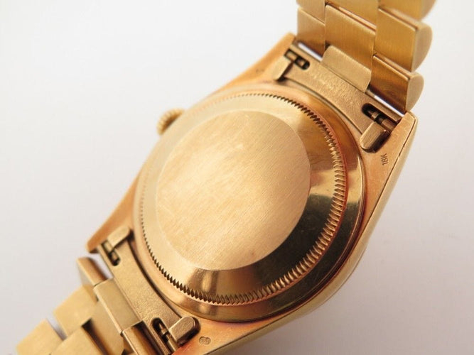 Montre montre ROLEX 18238 oyster perpetual president 36 mm or 18k et diamants 58 Facettes 242174