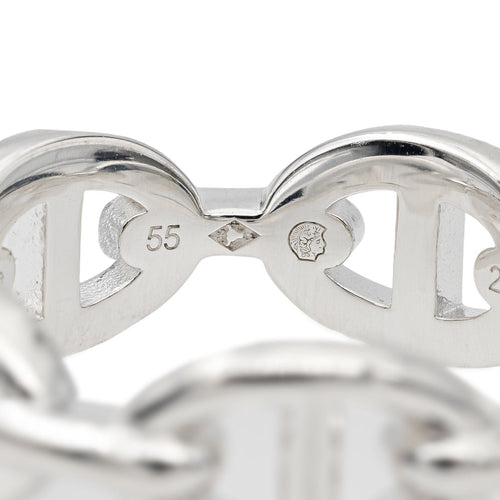 Bague 55 Hermès Bague Chaîne d'ancre Argent 58 Facettes 2804220CN
