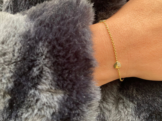 Bracelet Bracelet "Cœur" Or jaune Zircons 58 Facettes BO/230081