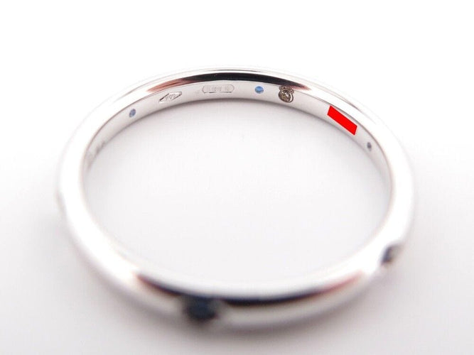 Bague 53 bague POMELLATO alliance lucciole 6 saphirs bleus t53 or blanc 58 Facettes 244394