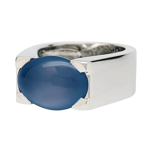 Bague 50 Bague Cartier, "Tankissime", or blanc, calcédoine bleue. 58 Facettes 32073