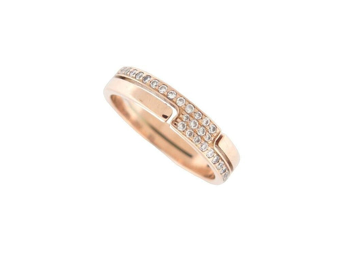 Bague 53 bague DINH VAN seventies pm 222115 53 or rose 18k et diamants 58 Facettes 253895