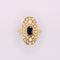 Bague Bague navette or jaune saphir et diamants 58 Facettes
