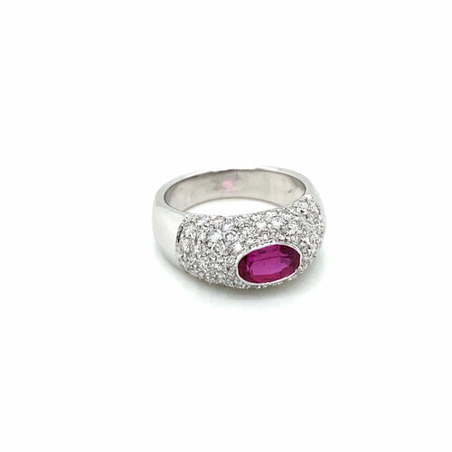 Bague 55 Bague pavée Diamants Rubis 58 Facettes