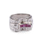 Bague Bague Tank Platine Diamant Rubis 58 Facettes