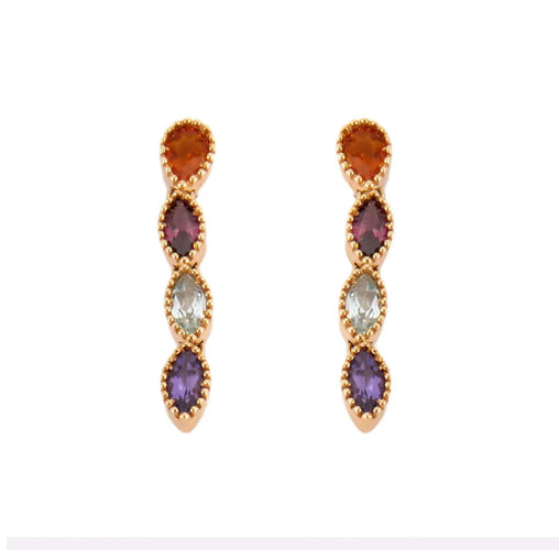 Boucles d'oreilles BOUCLES D'OREILLES NAVETTE PIERRES FINES 58 Facettes BO/220165