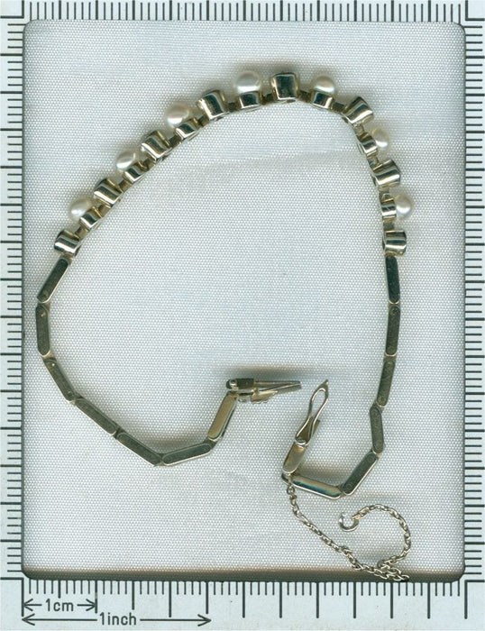 Bracelet Bracelet Art Déco diamants et perles 58 Facettes 21104-0303