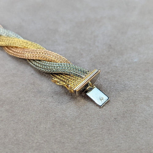 Bracelet Bracelet en 3 ors tressé 58 Facettes 17264