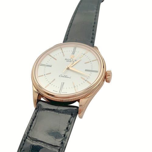 Montre Montre Rolex, "Cellini", or rose, cuir. 58 Facettes 32065