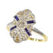 Bague 55 Bague de fiançailles Art Déco Diamant Saphir 58 Facettes 23263-0558