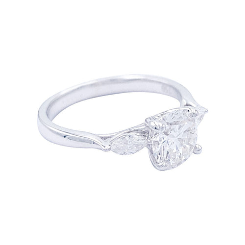 Bague 53 Bague solitaire, or blanc, diamant 58 Facettes 32530