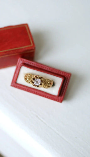 Bague 53 Bague jonc diamant volutes or jaune 58 Facettes