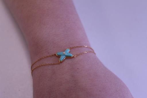 Bracelet CHAUMET - Bracelet Liens Or rose Diamant Turquoise 58 Facettes 082935