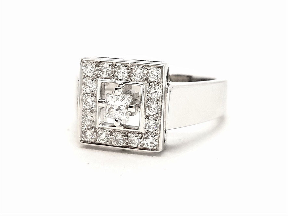 Bague 54 Bague Or blanc Diamant 58 Facettes 578817RV