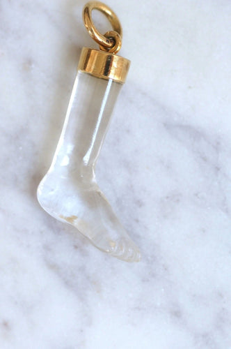 Pendentif Pendentif pied cristal de roche sur or 58 Facettes