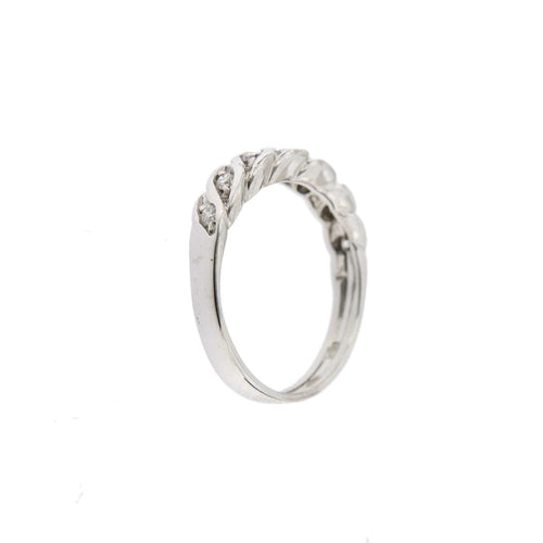 Bague 57 Demi alliance torsades diamants 58 Facettes 26266