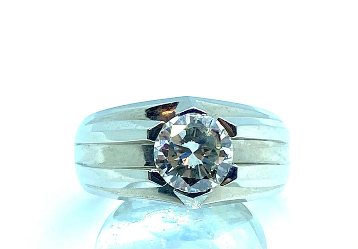 Bague Bague homme Or blanc Diamant 58 Facettes