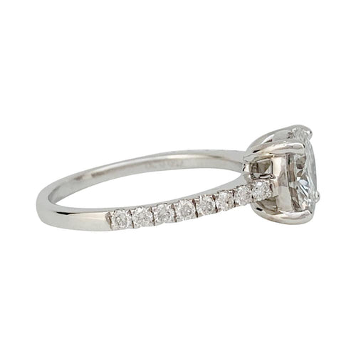 Bague 54 Solitaire accompagné, diamant 1,53 carat. 58 Facettes 31806