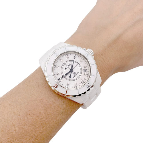 Montre Montre Chanel automatique, "J12", céramique blanche. 58 Facettes 32770