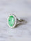 Bague Bague de fiançailles jade entourage diamants sur or blanc 58 Facettes