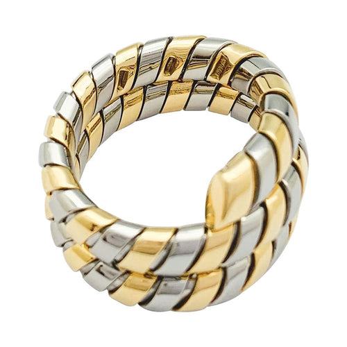 Bague 55 Bague Bulgari, "Tubogas", deux tons ors. 58 Facettes 33606
