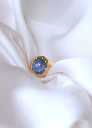 Bague Bague jonc or jaune et saphir étoilé 58 Facettes