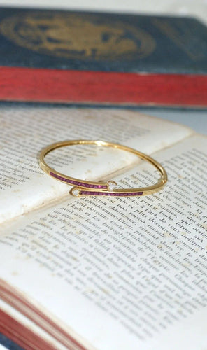 Bracelet Bracelet Jonc coeur croisé rubis 58 Facettes