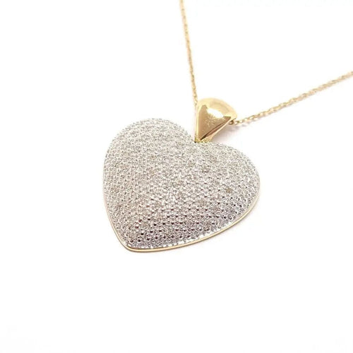 Collier Collier coeur or jaune diamants 58 Facettes