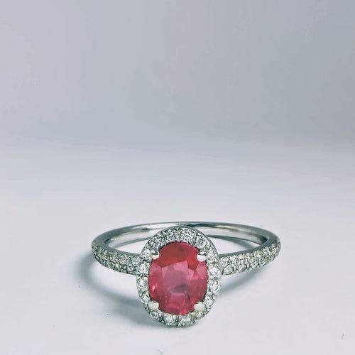 Bague Bague en or blanc diamants et rubis 58 Facettes 5569