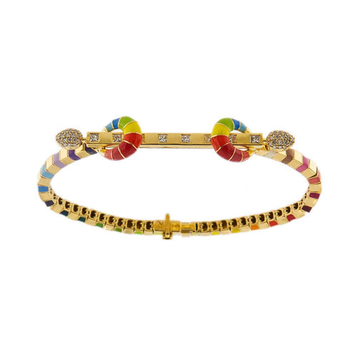 Bracelet Bracelet chakra Email arc-en-ciel Diamants 58 Facettes 31740