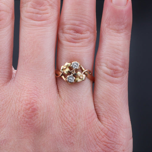 Bague 57 Bague 3 ors motifs floraux ancienne 58 Facettes 22-447B