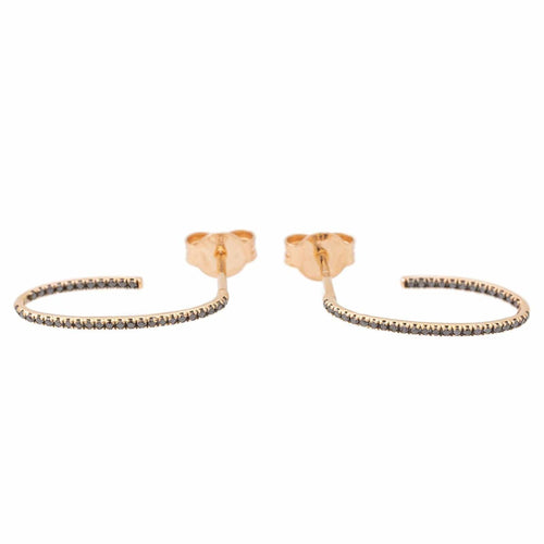 Boucles d'oreilles Ginette NY Boucles d'oreilles Ellipse black diamond hoops Or rose Diamant 58 Facettes 2394631CN