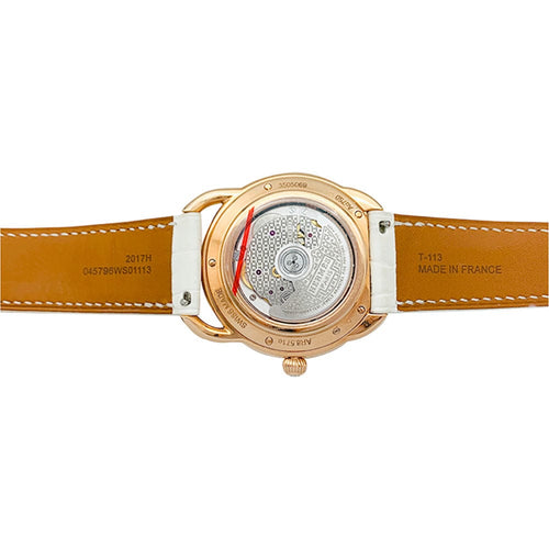 Montre Montre Hermès "Arceau", or rose, diamants et cuir. 58 Facettes 31677