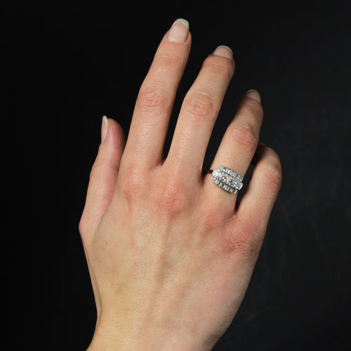Bague 54 Bague Art déco platine et diamants 58 Facettes 23-317