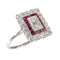 Bague 54 Bague de fiançailles Art Déco diamant rubis 58 Facettes 23249-0100