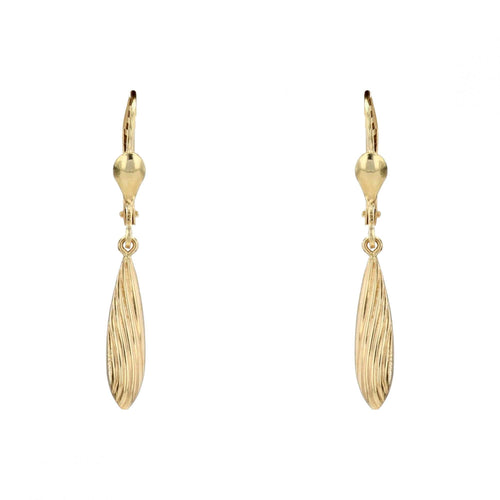 Boucles d'oreilles Boucles d'oreilles gouttes d'or strié 58 Facettes 19-456F