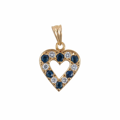 Pendentif PENDENTIF COEUR  DIAMANTS & SAPHIRS 58 Facettes BO/220107