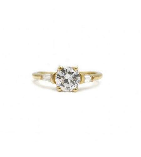 Bague 49 / Jaune / Or 750 Bague Solitaire Diamant 1.01 Carat 58 Facettes 210183R