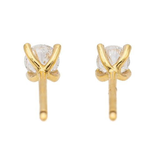 Boucles d'oreilles Boucles d'oreilles Puces Or jaune Diamant 58 Facettes 578473CD