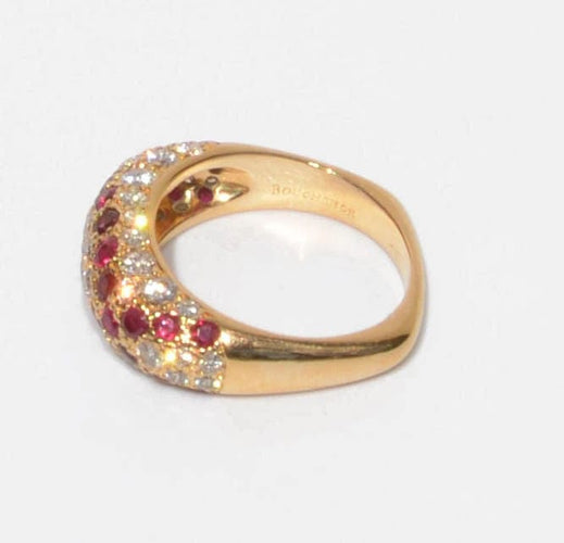 Bague Bague or jaune Boucheron rubis et diamants 58 Facettes